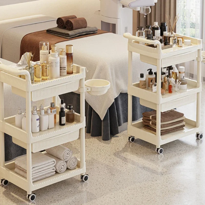 Barbershop Tool Trolley Instrument Storage Cart Multi-Layer Beauty Trolley Stable Hairdressing Equipment Salon Storage