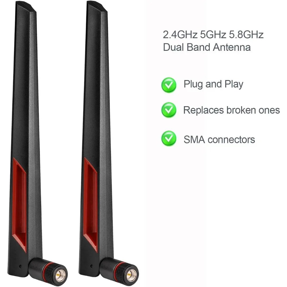 2.4GHz 5GHz 5.8GHz Dual Band WiFi Antenna for PC Desktop Computer Motherboard PCIe WiFi Bluetooth Card Wireless Network Router