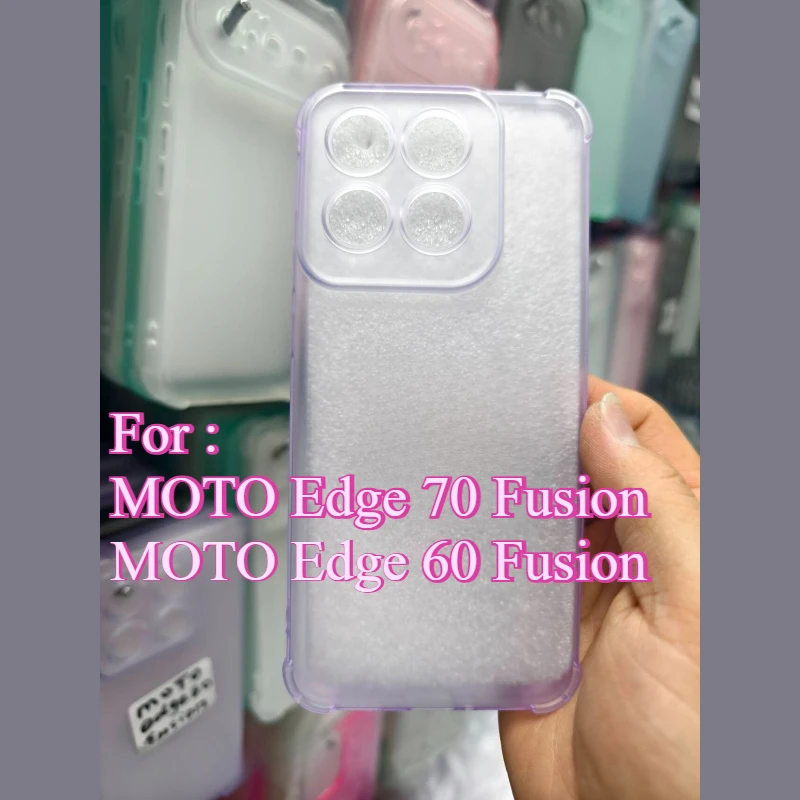 Weiche, stoßfeste Silikonhülle für Motorola MOTO Edge 70 60 Fusion + Plus, transparente TPU-Linsenschutz-Telefonhülle