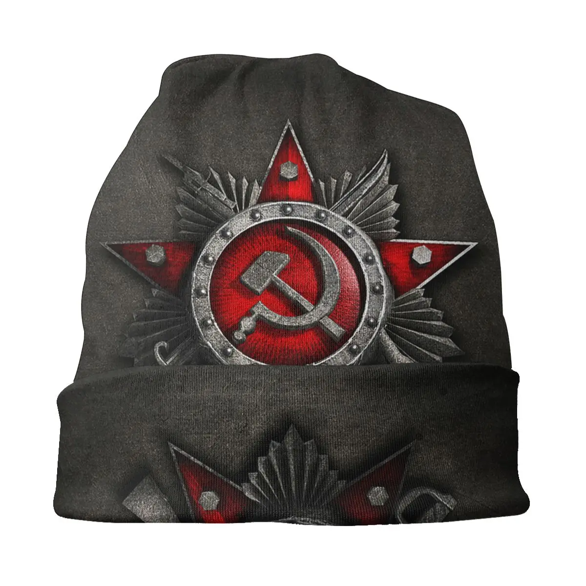 Custom Soviet Union USSR Russia Flag Bonnet Homme Fashion Knit Hat For Men Women Autumn Winter Warm CCCP Beanies Caps