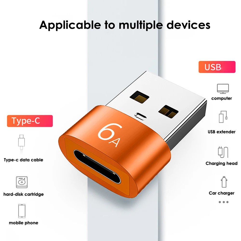 6A/10A USB C Female To USB Male Adapter USB3.0 To Type C Converter Portable Mobile Phone Adapters For Laptop PC Cell Phone