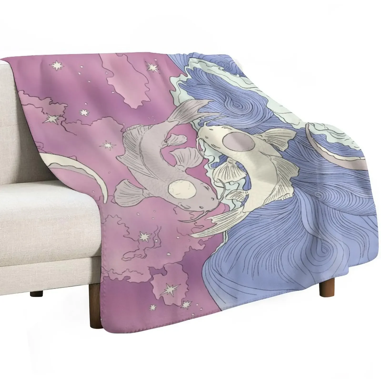 توي ولا، القمر والمحيط الأرواح الفن الحديث رمي بطانية هدايا عيد الميلاد شعر اضافية كبيرة رمي منقوشة على أريكة بطانية #2