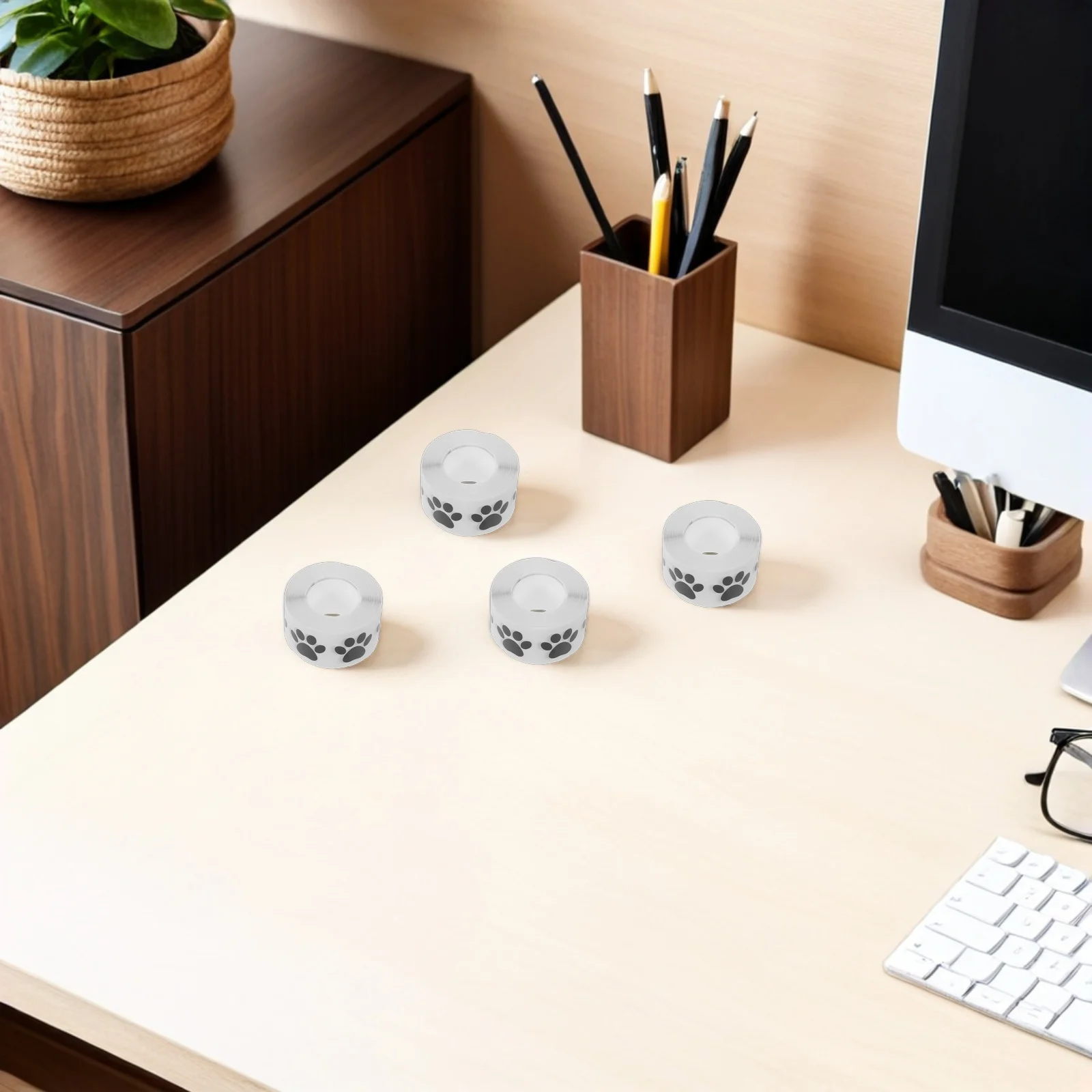 4-Rollen Auto-Pfotenaufkleber, transparente Pfotenabdruck-Rollenaufkleber, einfach anzubringen, zum Entfernen von Hunden und Katzen, Fußabdruck, Fahrzeugdekoration, DIY, Party, Auto