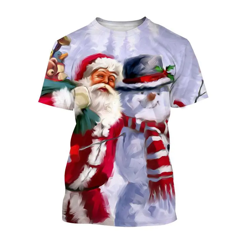 Christmas Snowman 3D Printed Boy T-shirt Fashion Trends Casual Holiday Party Creative Unisex Short Sleeve Personality Quality To