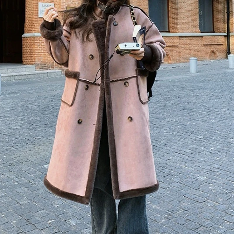 Fur Coat Coat in Autumn and Winter 2025 Plus Velvet Padded Women's Commuter Wind Warm Windbreaker