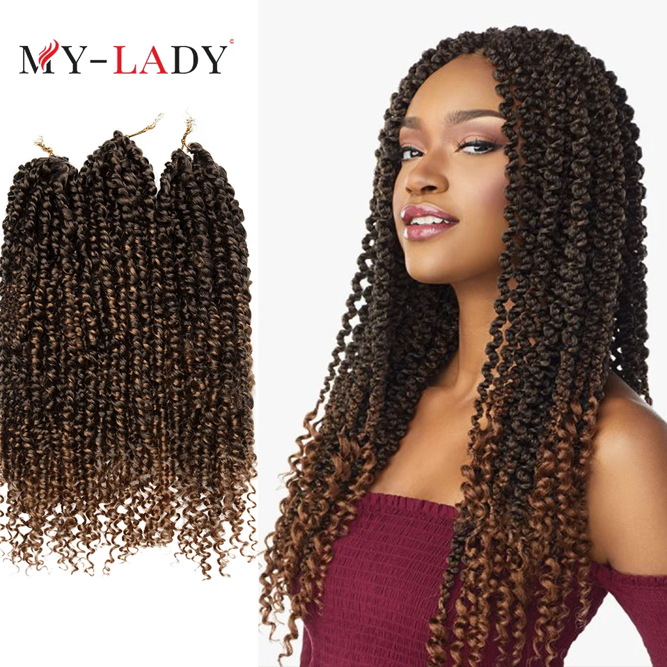 Meu-senhora sintético encaracolado crochê trança longo macio para mulher africana festa uso diário beleza afro paixão torção extensões de cabelo