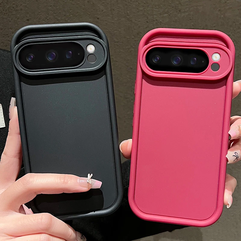 Soft TPU Solid Color Case For Google Pixel 8 Pro 8A Pixel 9 Pro XL Shockproof Silicone Cover For Pixel 8 9 Pro Protector Cases