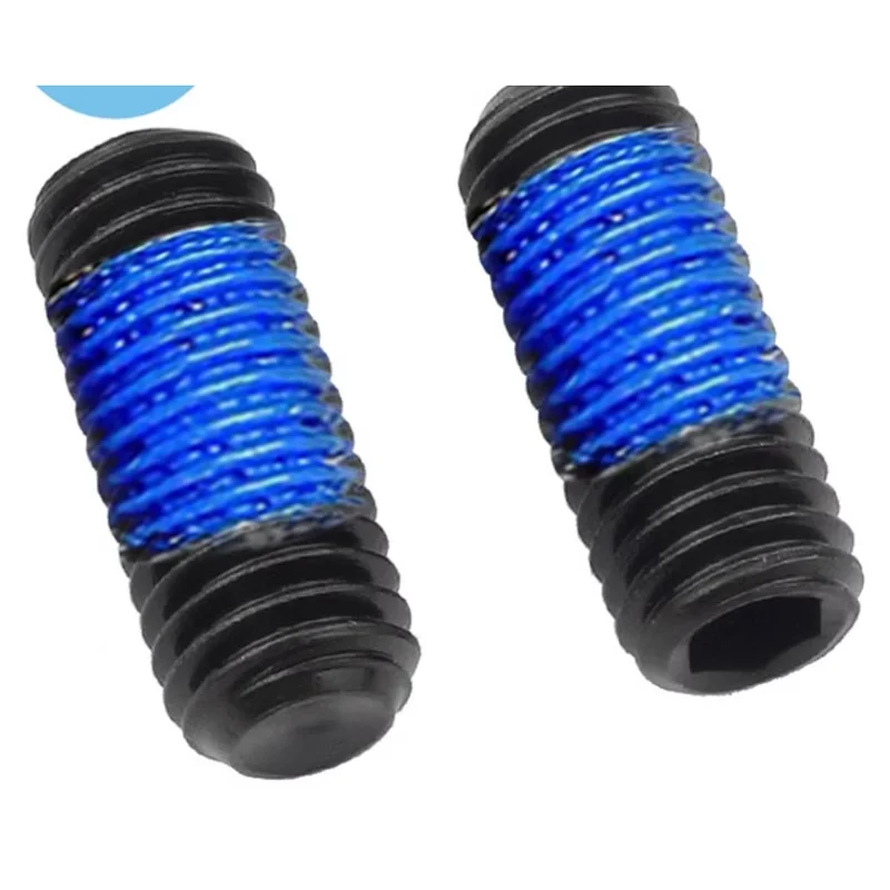 12.9 grade black carbon steel hex socket cup point head set screw paint treatment anti-loose spot blue glue grub screw1180