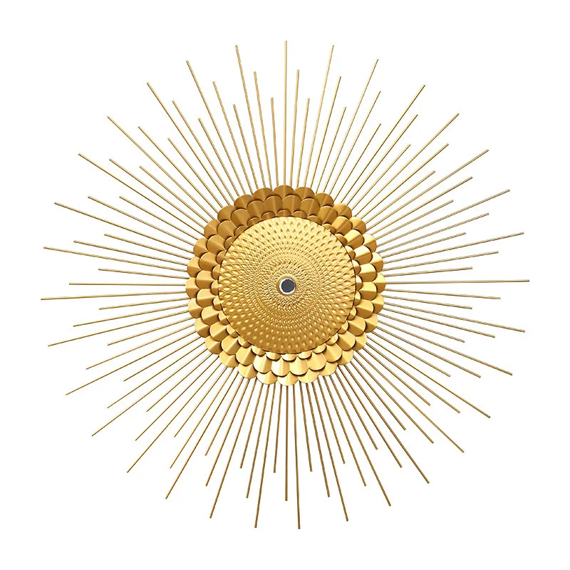 

Nordic wall pendant decoration restaurant wall mirror wrought iron background wall, entrance sun creativity