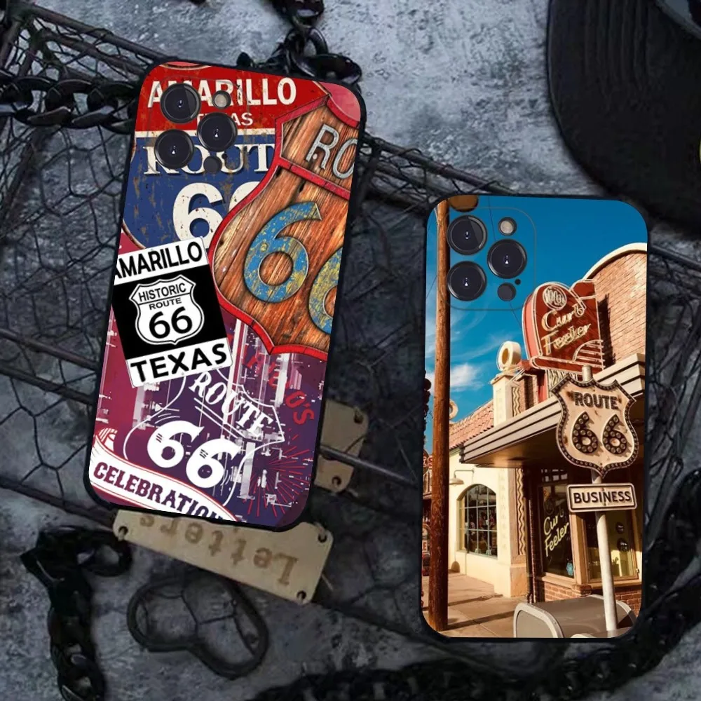 

America Route 66 Phone Case For IPhone 16 15 8 7 6 6S Plus X SE XR XS 14 11 12 13 Mini Pro Max Mobile Case