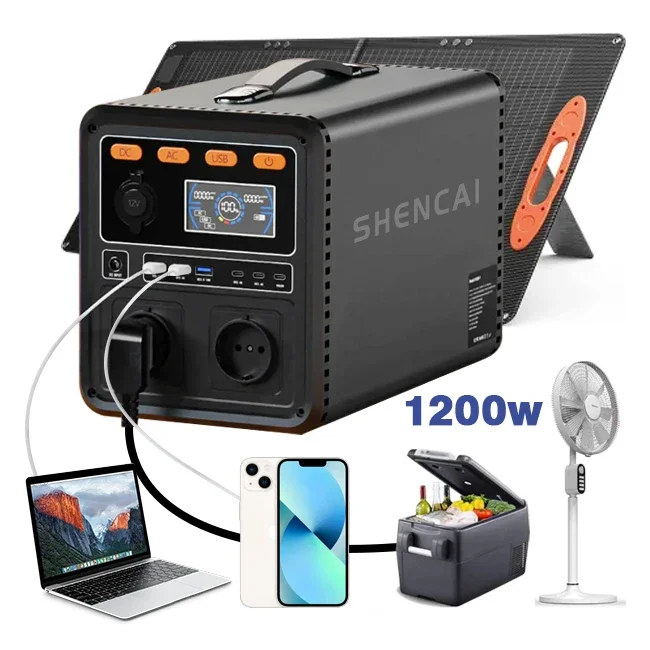 Laptop Solar Power Bank  1200W Outdoor UPS Energy Storage Battery / Off Grid solar Power System Portable Power Station