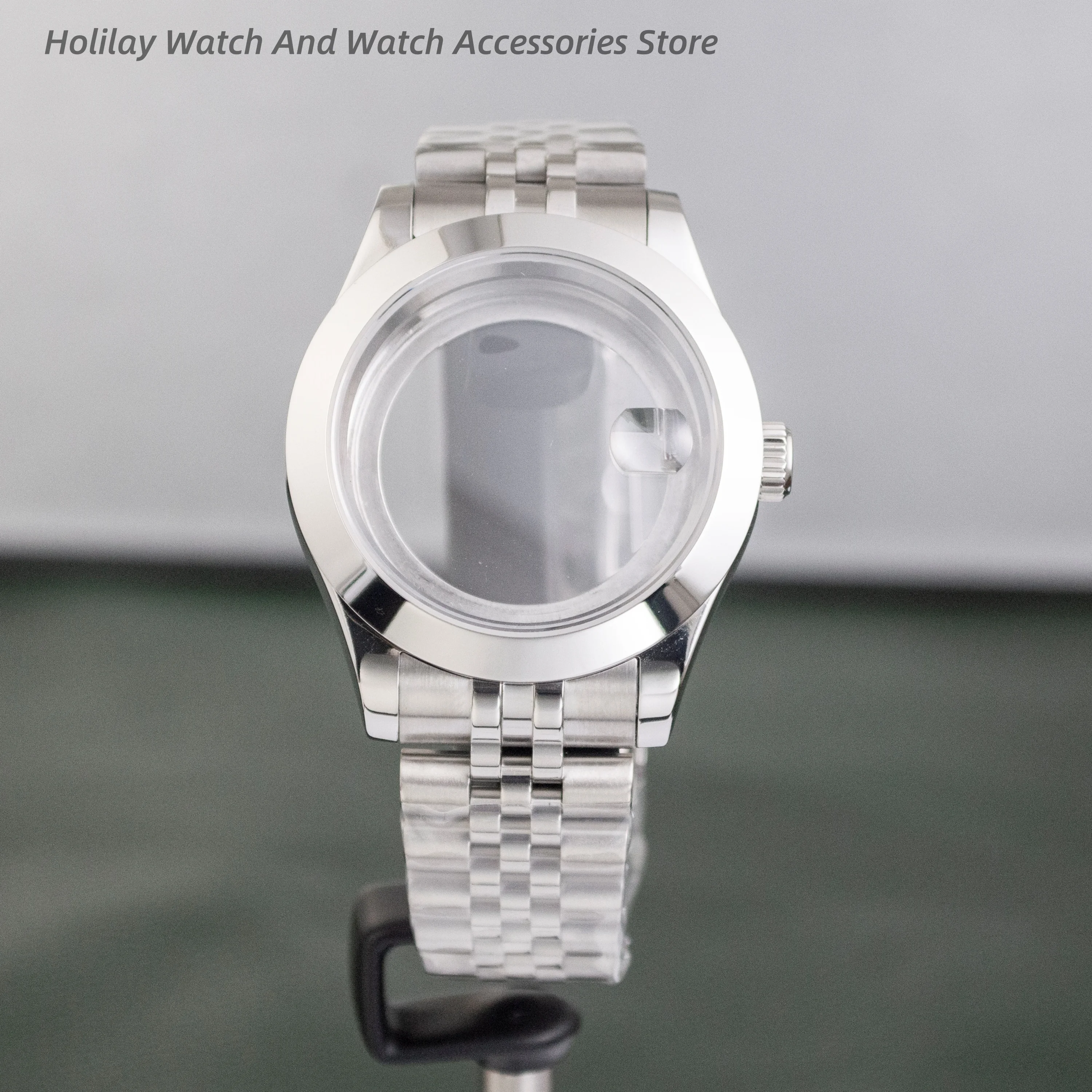 For Datejust NH35 Case Stainless Steel Strap Bracelet Sapphire Glass 10ATM Waterproof 41mm Case fit NH36 Movement 31mm Dial Mod