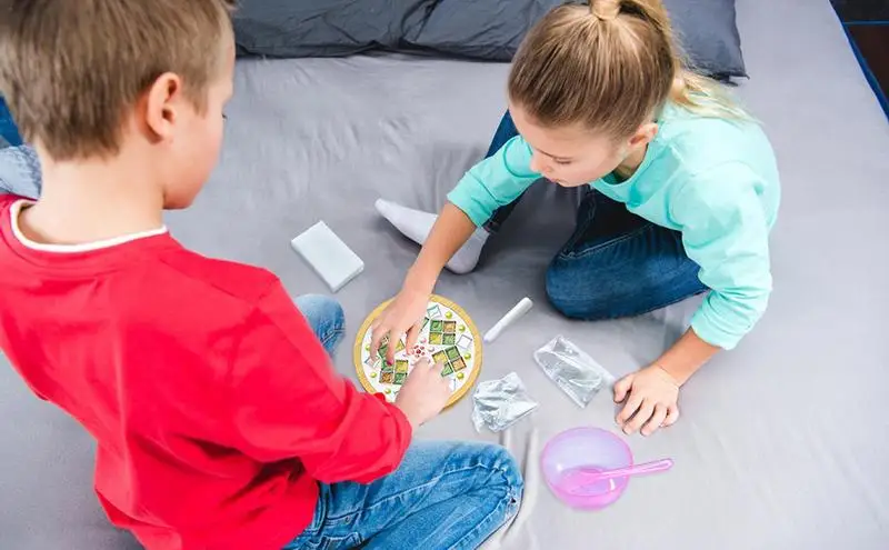 Kit de posavasos de mosaico DIY, bandeja de bebidas creativa hecha a mano, tapete de taza, Mantel Individual, herramienta de artesanía de cristal de mosaico, regalo de vacaciones para niños, decoración del hogar