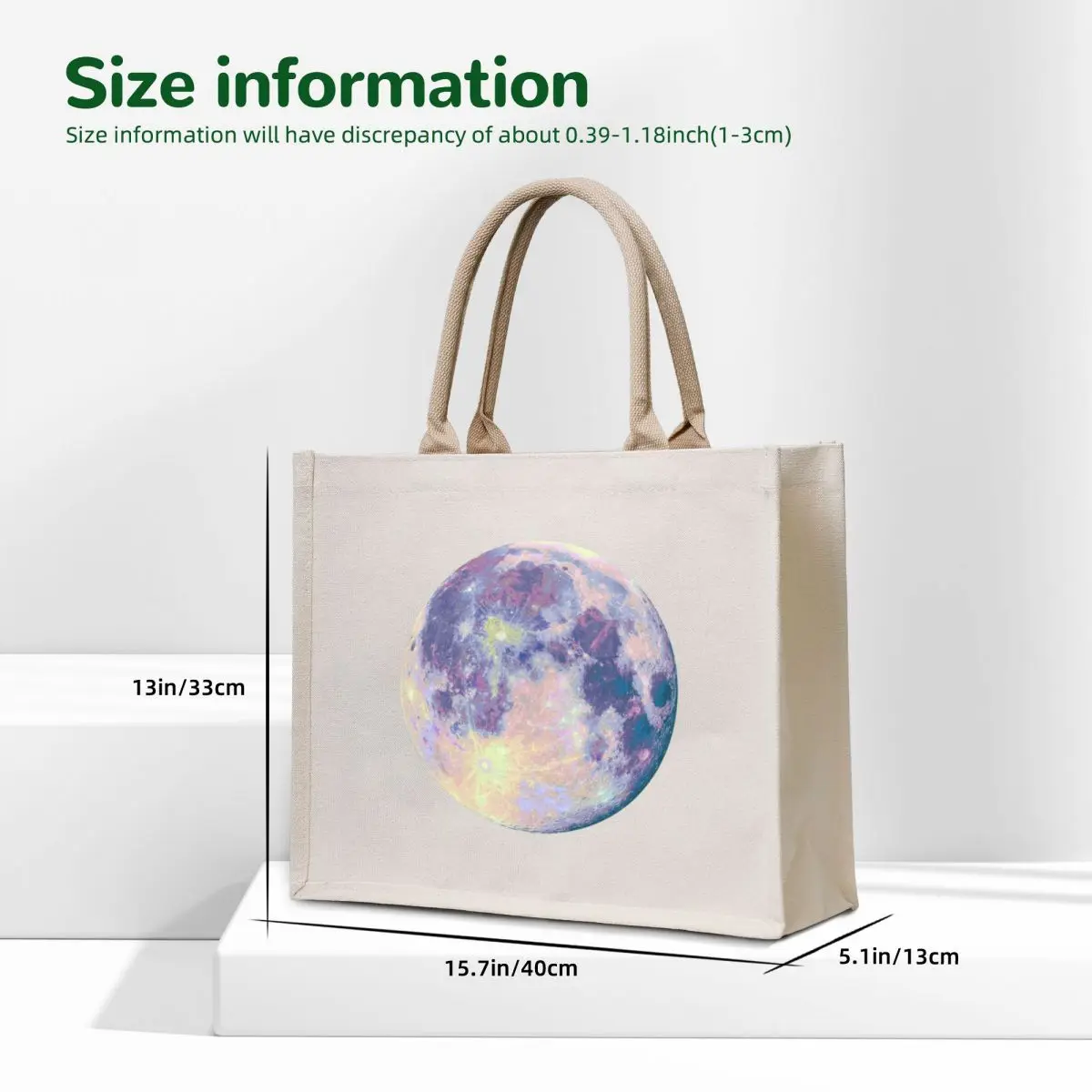 Moon Tote Bag woman shopping bag Cloth bag Woman shopper canvas shopping