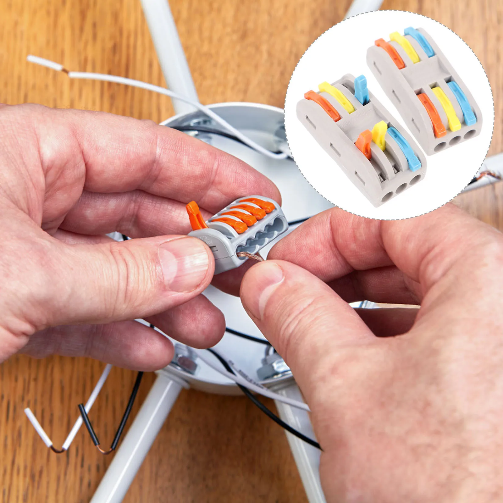 

10Pcs Lever Wire Connectors 3-in 3-Out Electrical Quick Connect Anti Leakage Easy Replace Insulated Connector Blocks Electrical