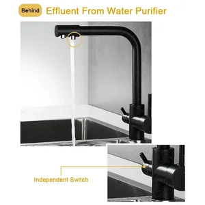 Küchenhahn, heißes und kaltes Wasserauslass, Wasserreiniger, Schwarz und Weiß, Waschbecken, Waschbecken, freier Schlauch 12 Hauptverkaufsreiniger kaltes und natürliches Wasser - №11