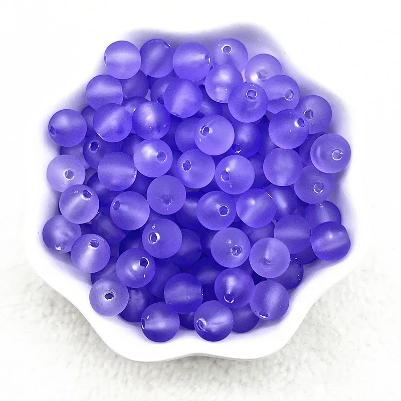 50-200pcs 8mm Matte Jelly Series Round Acrylic Loose Spacer Beads for Jewelry Makeing Diy Handmade Bracelets Accessories