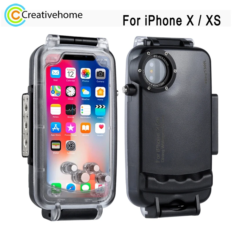 HAWEEL Waterproof Diving Case For iPhone X / XS Phone 40m Underwater Housing Photo Video Taking Protective Cover