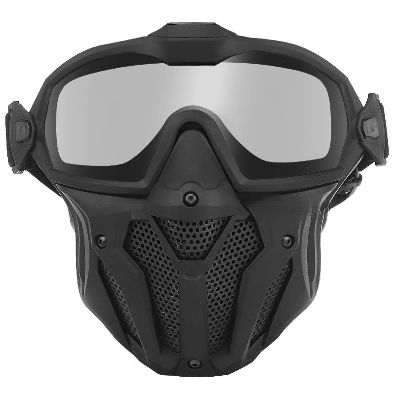 Airsoft Mask Detachable Goggles with Anti-fog Fan Tactical Paintball Protective Full Face Mask Shooting Goggles Masks