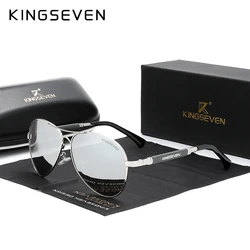 KINGSEVEN New Trend Quality Titanium Alloy Men's Sunglasses Polarized Sun glasses Women Pilot Mirror Eyewear Oculos de sol