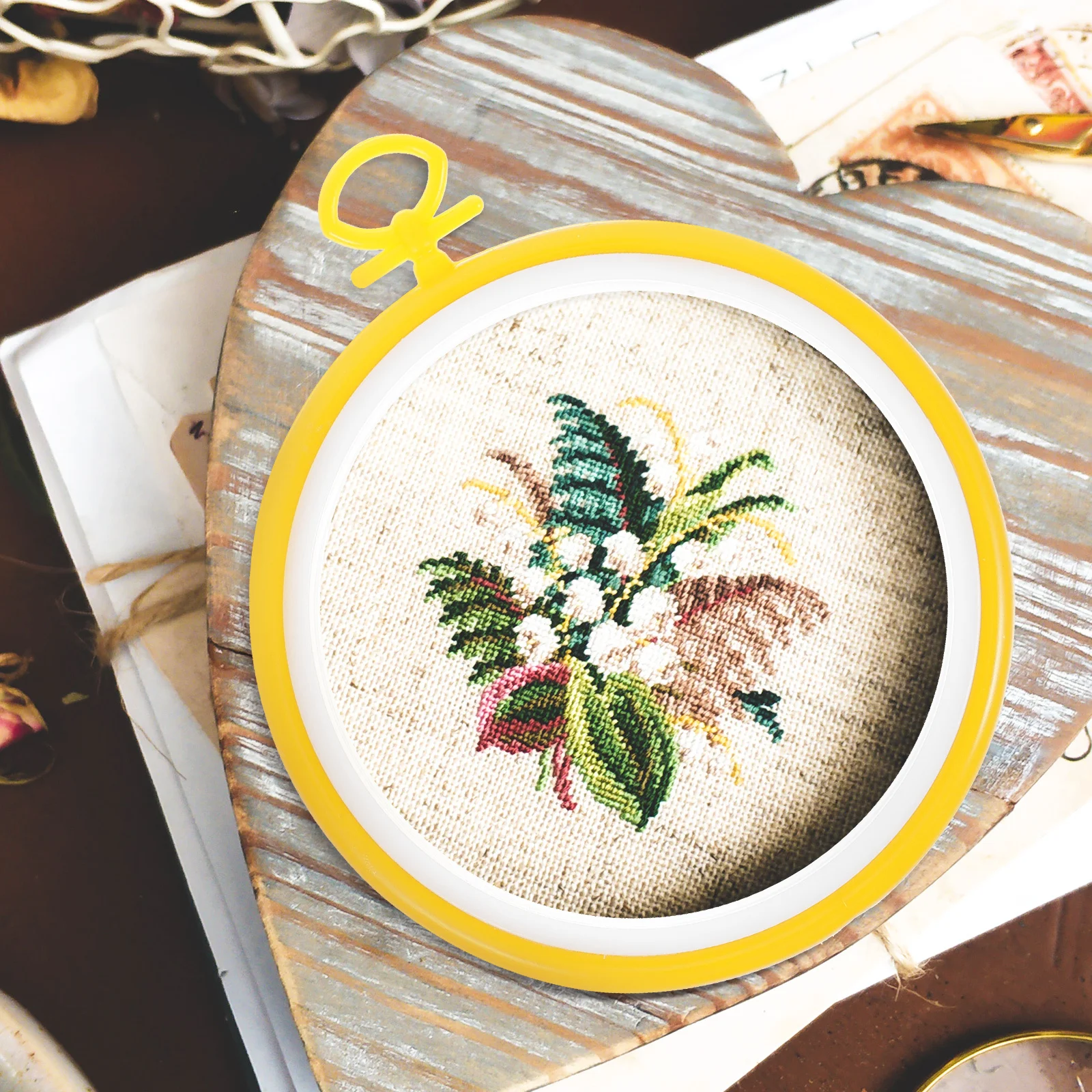 5 قطعة من أطواق التطريز القوية عبر الغرز ملحقات دائرة الخياطة البلاستيكية المتينة لتزيين اللحف #6