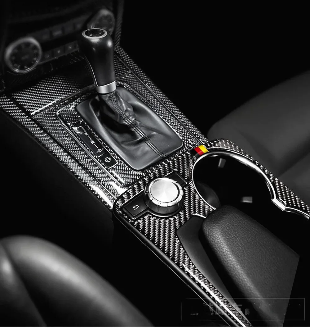 Carbon fiber interior modification suitable for Mercedes-Benz GLK GLK260 GLK300 GLK200 gear cup panel gear armrest protection