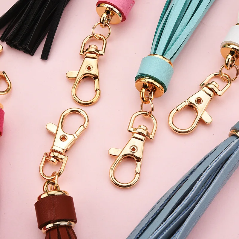 33 Colors Creative PU Leather Tassels Keychain Charms Car Keyring Pendant For Women Child Bag Tassels Trinket Jewelry Gift