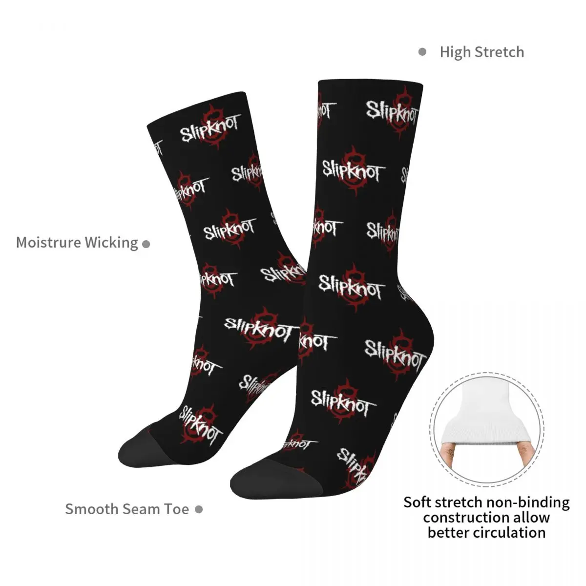 S-Slipknots Heavy Mental Music Socks Harajuku High Quality Stockings All Season Long Socks Accessories for Man's Woman's