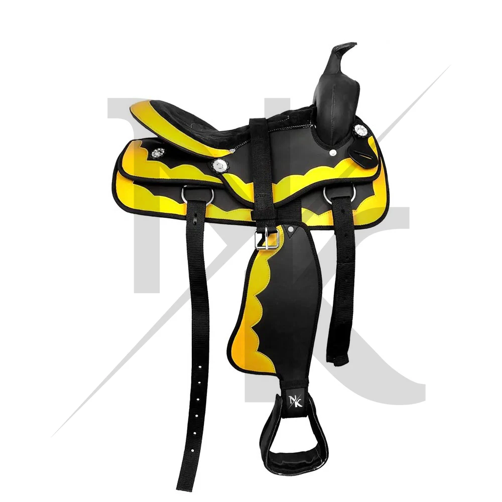 Premium Leather Western Saddle, Professional Riding Denim Gear, Ranch Off-road Saddle, Custom Logo OEM