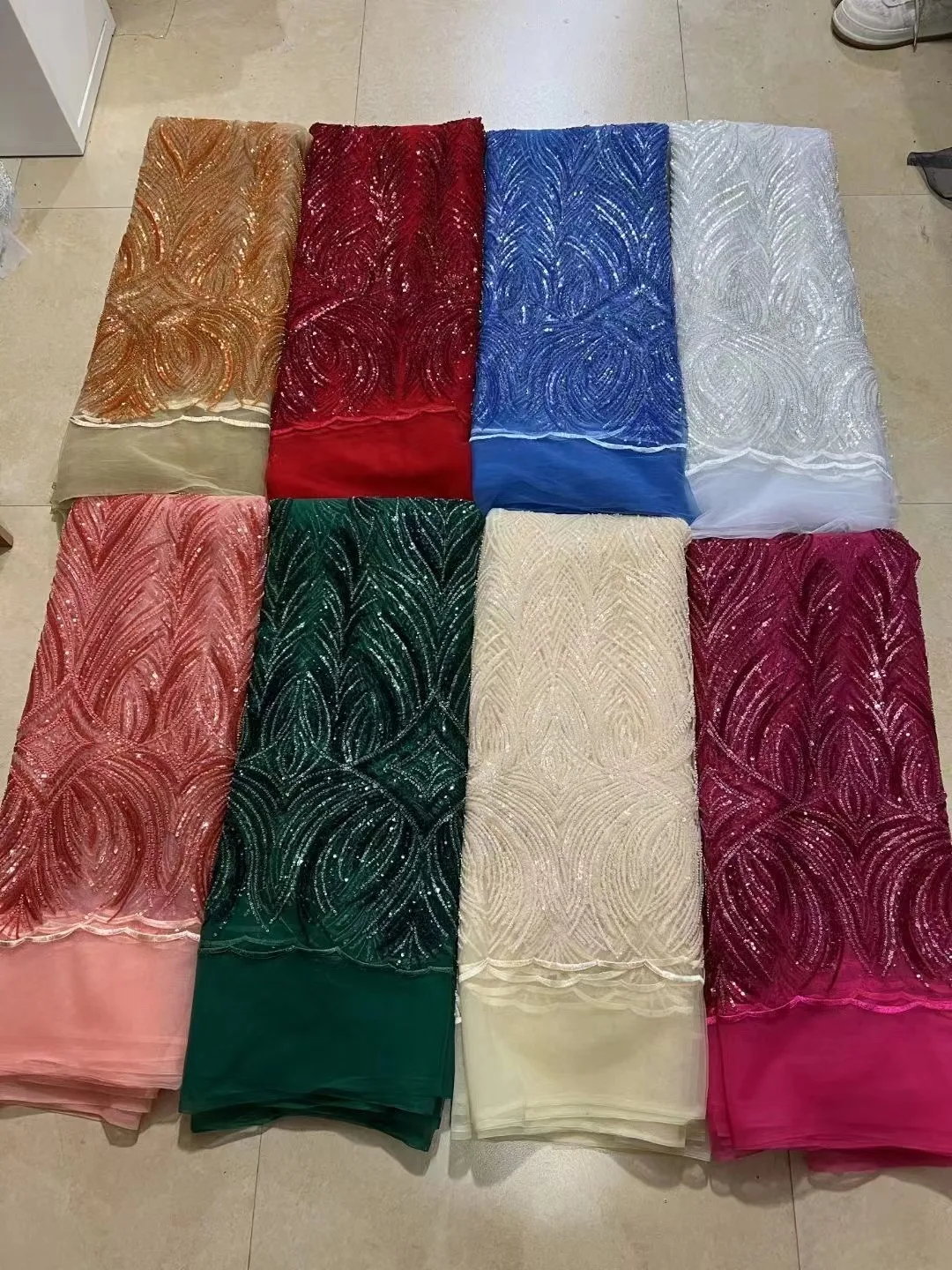 

African Lace Fabrics With Sequins Embroidered Fabric New High Quality Nigerian French Tulle Lace Net Mesh Lace For Wedding Party