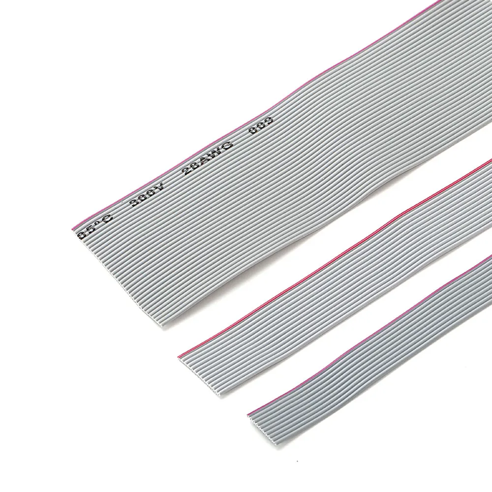 1/3/5/10Meter 1.27mm Pitch Color Gray Flat Ribbon Cable Rainbow DuPont Wire 6/10/14/16/20/26/30/40P for 2.54mm IDC FC Connector