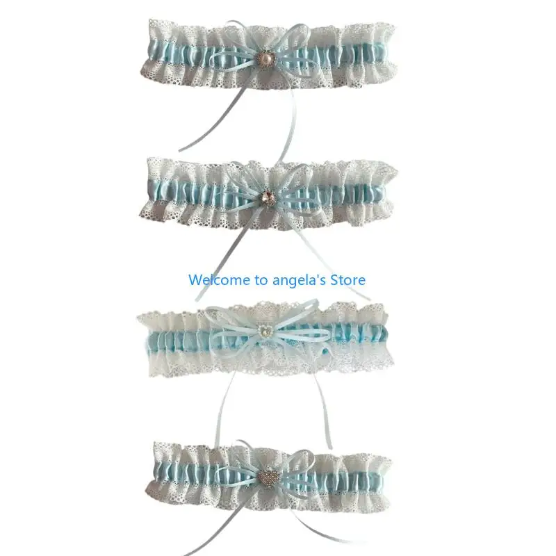 X4YC الأنيقة الزفاف الزفاف الأنيقة مع أحجار الراين والأقواس التفاصيل لحفل الزفاف