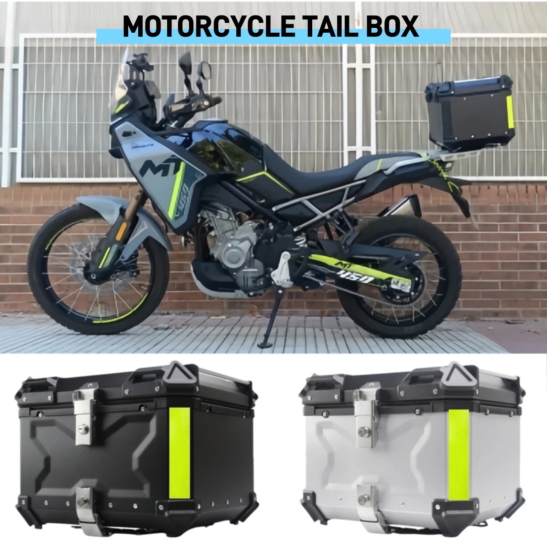 Universal Motorcycle Trunk Aluminum Motorcycle Top Case Helmet Box Waterproof Motorcycle Tail Box Motorbike Luggage Case Toolbox