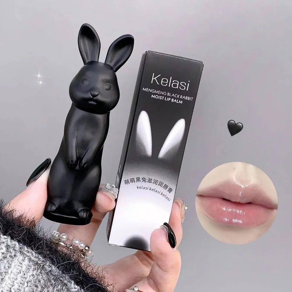 New Rabbit Black Rose Lip Balm Jelly Colored Anti-Chapped Lip Tint Long Lasting Moisturizing Lip Glaze Lip Makeup