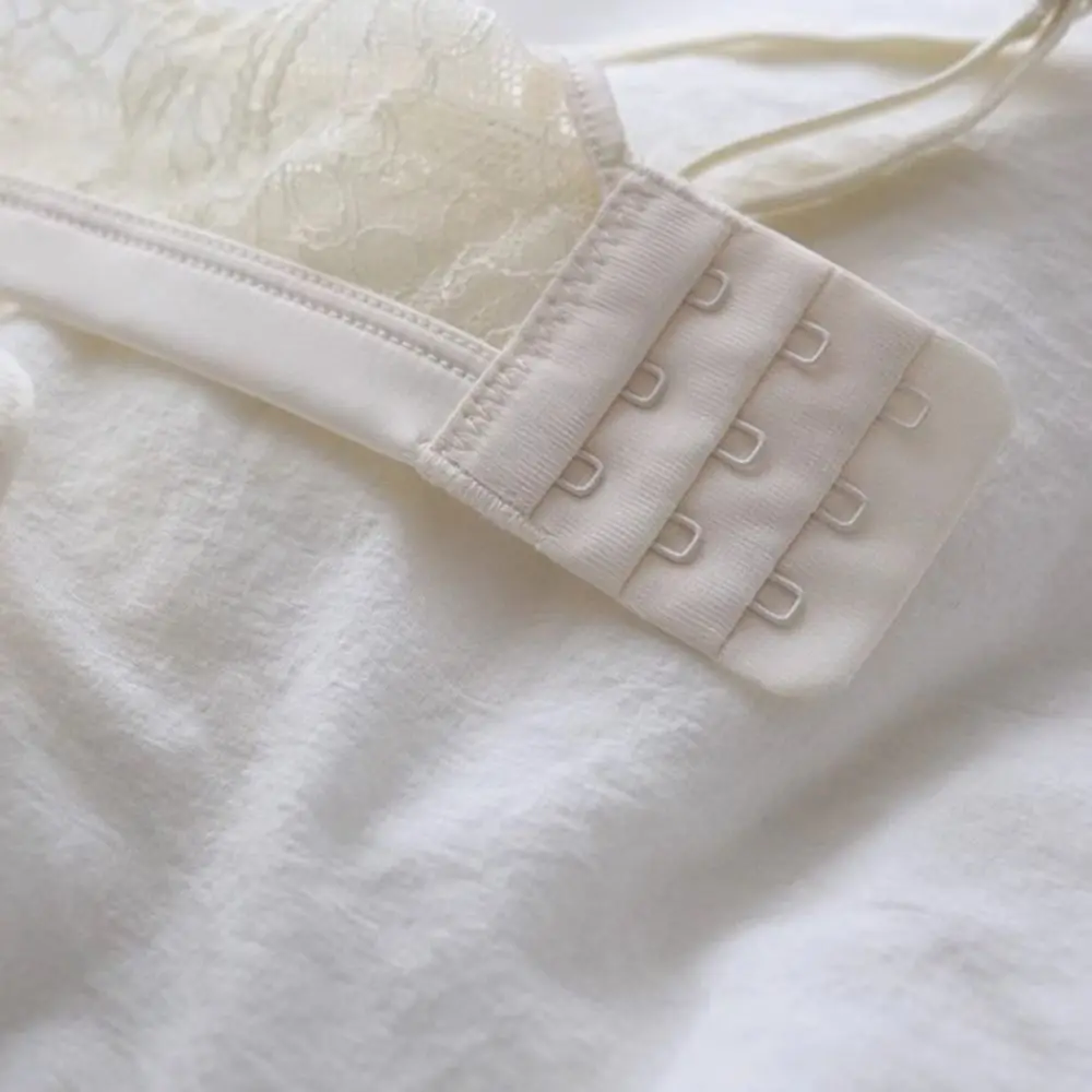 Sujetador de malla de encaje a la moda sin aros con escote en V profundo, sujetador transparente a prueba de golpes para mujer, ropa interior push-up ajustable antiflacidez, regalos