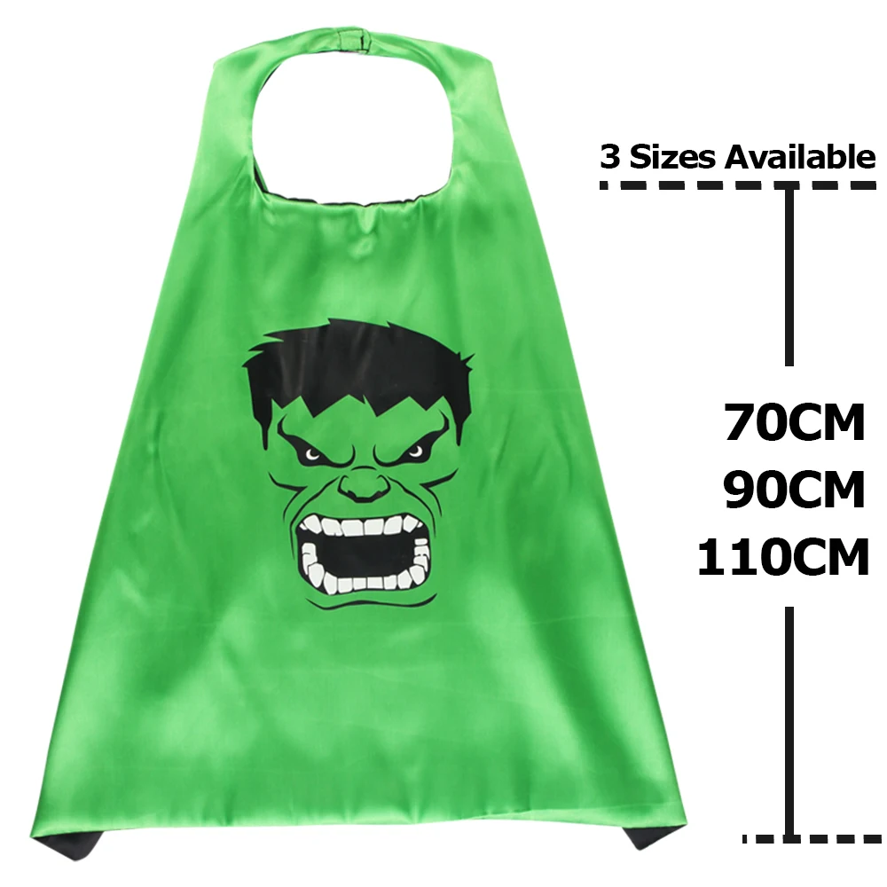 Children Cartoon Satin Capes Superhero Hulk Bruce Banner Cosplay Costume Accessories 2-11 Years Boys Fantasy Dress Up Props