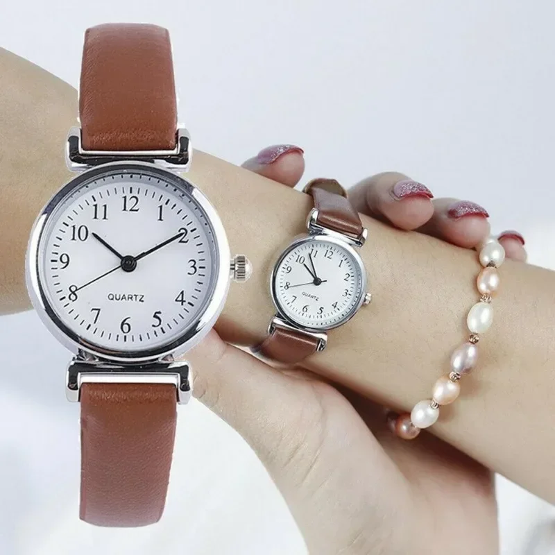 Reloj clásico de cuarzo informal Para Mujer, reloj con correa de cuero, reloj redondo, Relojes de pulsera Para Mujer, reloj Para Mujer