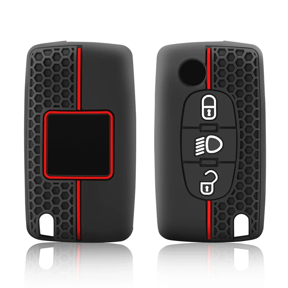 3 Button Key Case Cover for Citroen C-Crosser C3 C4 Picasso Berlingo Case for Peugeot Partner Tepee 207 307 308 407 Keychain