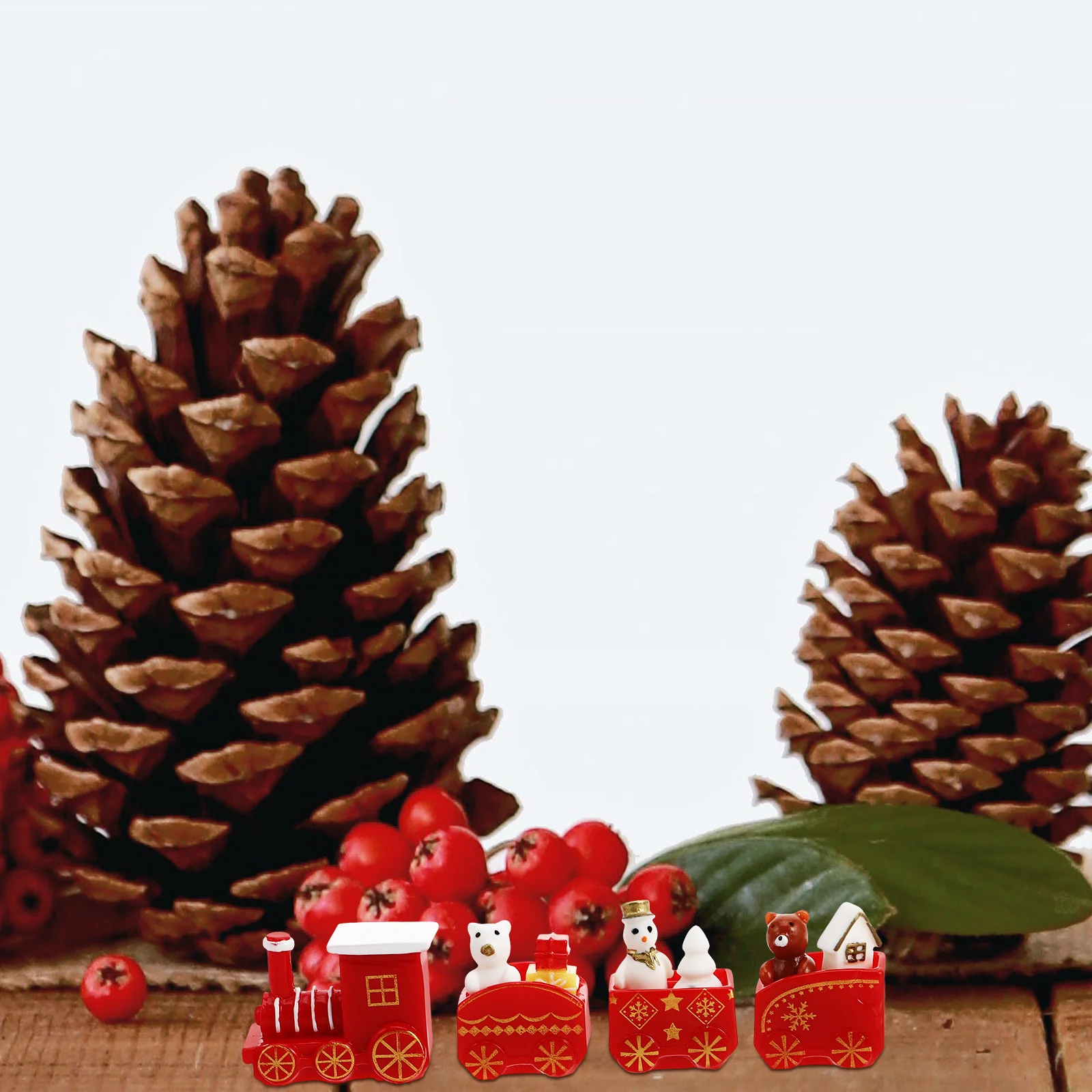 

10 шт., набор декора для деревянного поезда, мини-украшения для локомотива для праздничной вечеринки, центральная часть столешницы, праздничное украшение в помещении