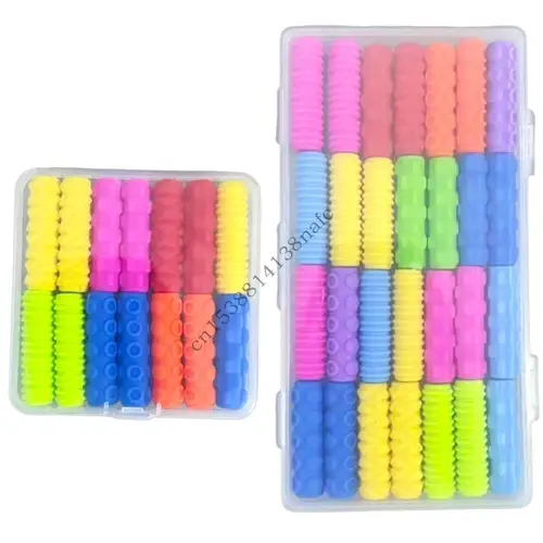 594f 14/28pcs Penja pluma silicona para niños Ayuda escritura ergonómica para adultos Silicona agarre agarre a mano