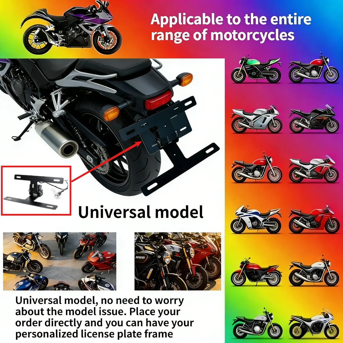 

Automatic license plate holder for Yamaha, BMW, Honda and Kawasaki motorcycles, one-click start, motorcycle accessories