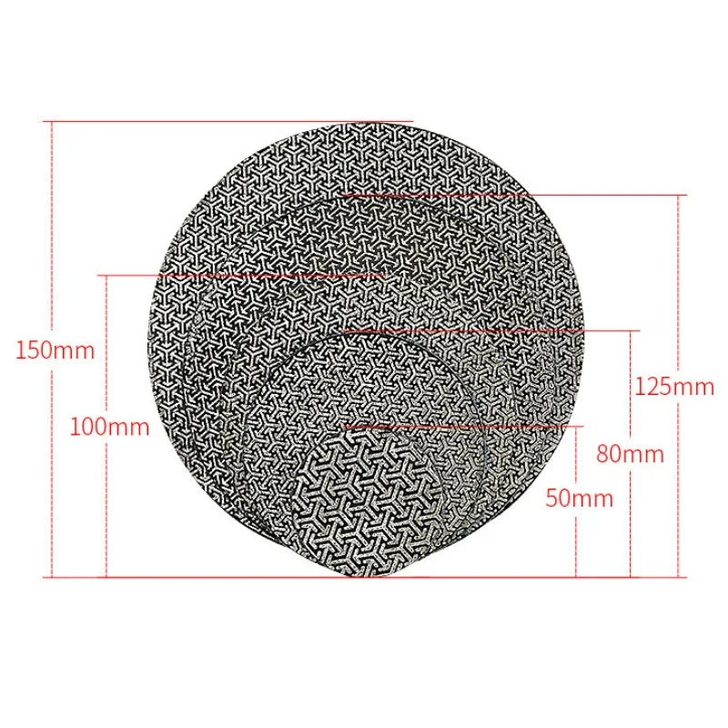50/80/100/125/150mm Galvanisierte Polierpads Handpolierpad Schleifpads Schleifscheibe für Glas, Granit, Marmor – Detail 2