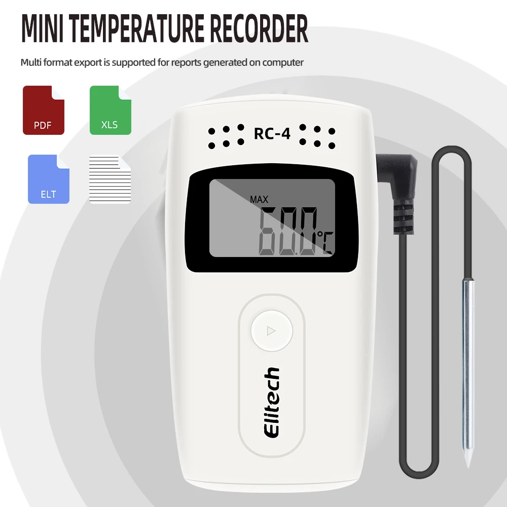 RC-4 Mini registratore di dati di temperatura registratore di dati di temperatura USB Datalogger sensore esterno registratore a 16000 punti per