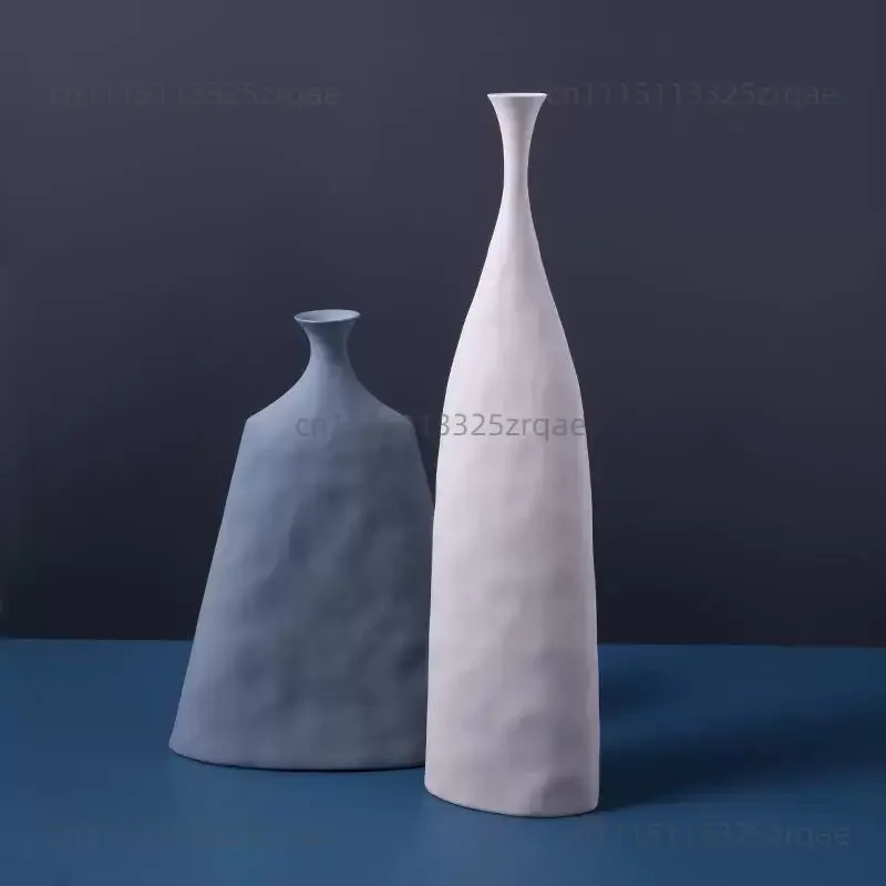 Porcelain embryo pottery vase creative interior decoration jewelry Morandi wine cabinet home living room ornament