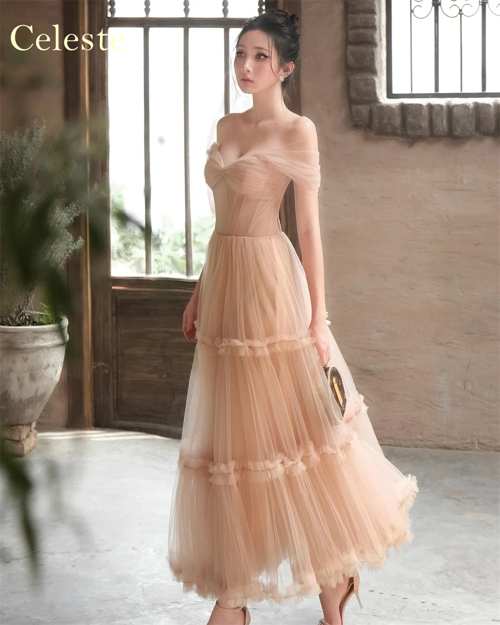 Customized  See Through  Tulle Evening Dress Modern Sweetheart Off the Shoulder Homecoming Dresses Luxury Vestido De Festa