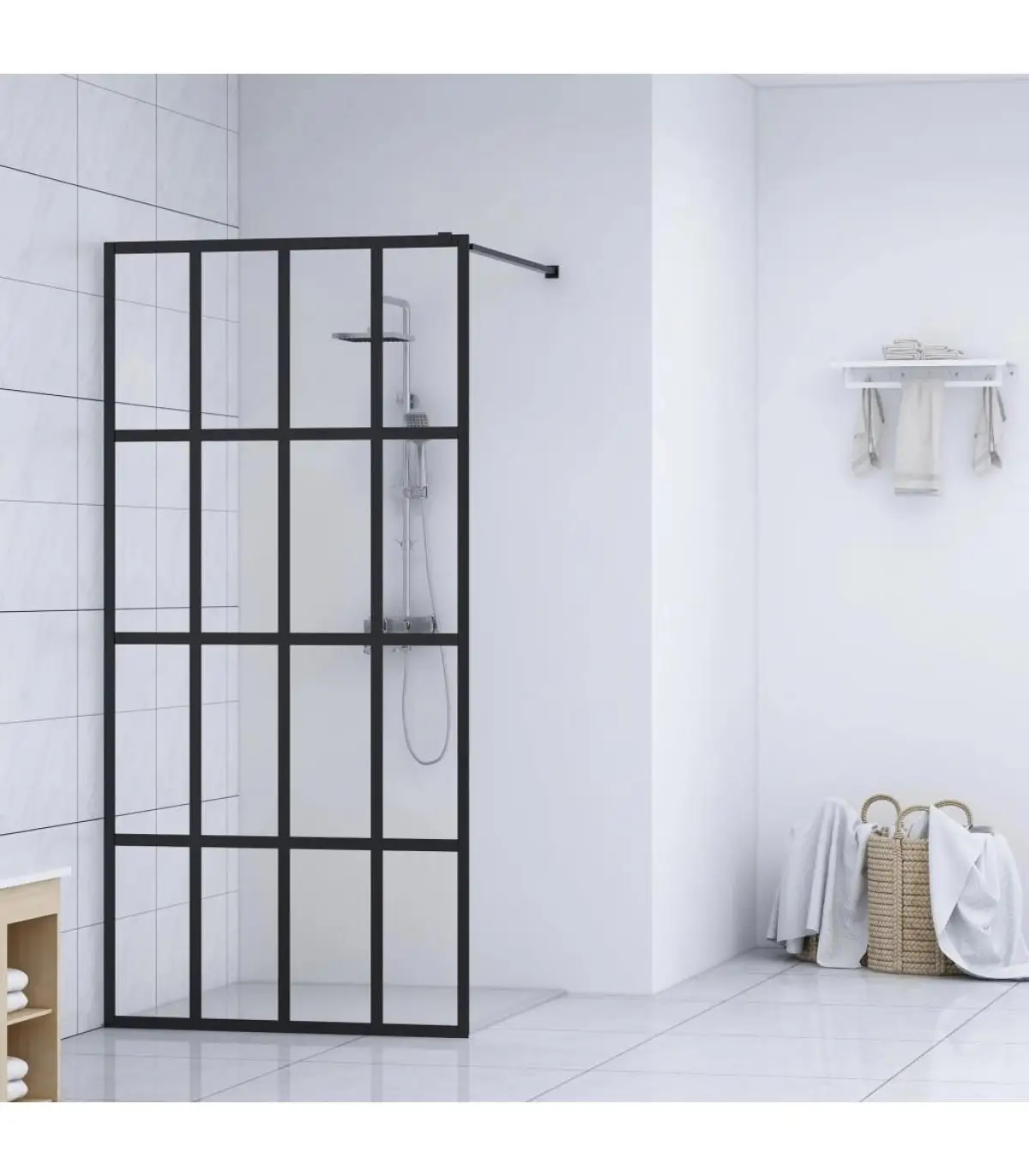 Shower walls and partitions transparent tempered glass shower screen 100x195 cm