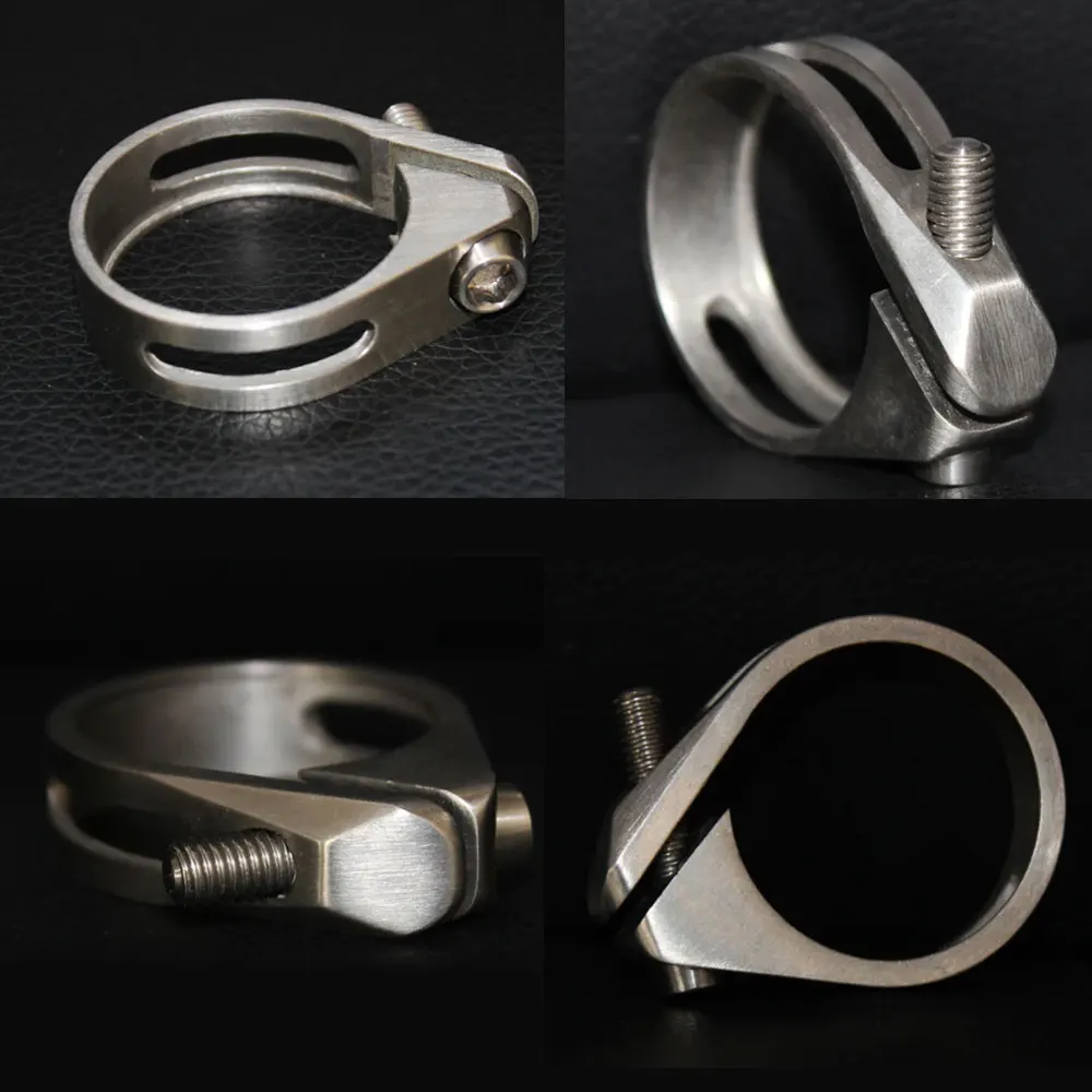 55RIDE Ultralight Titanium Bike Seat Post Clamp for MTB Road Bicycle, Seat Tube Clamp 31.8mm, 34.9mm,