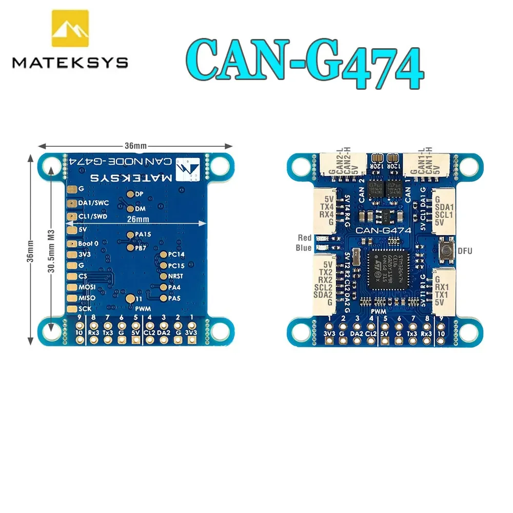 

MATEK CAN-G474 Board with 5Mbit/s CAN Transceiver and STM32G474 MCU AP_PERIPH CAN NODE for RC FPV Drone