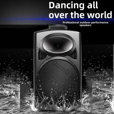 12 इंच पोर्टेबल आउटडोर बहुक्रियाशील ब्लूटूथ स्पीकर पुल रॉड के साथ वायरलेस माइक्रोफोन मोबाइल कराओके मशीन उच्च शक्ति 8 best sales स्पीकर 12 इंच - №5