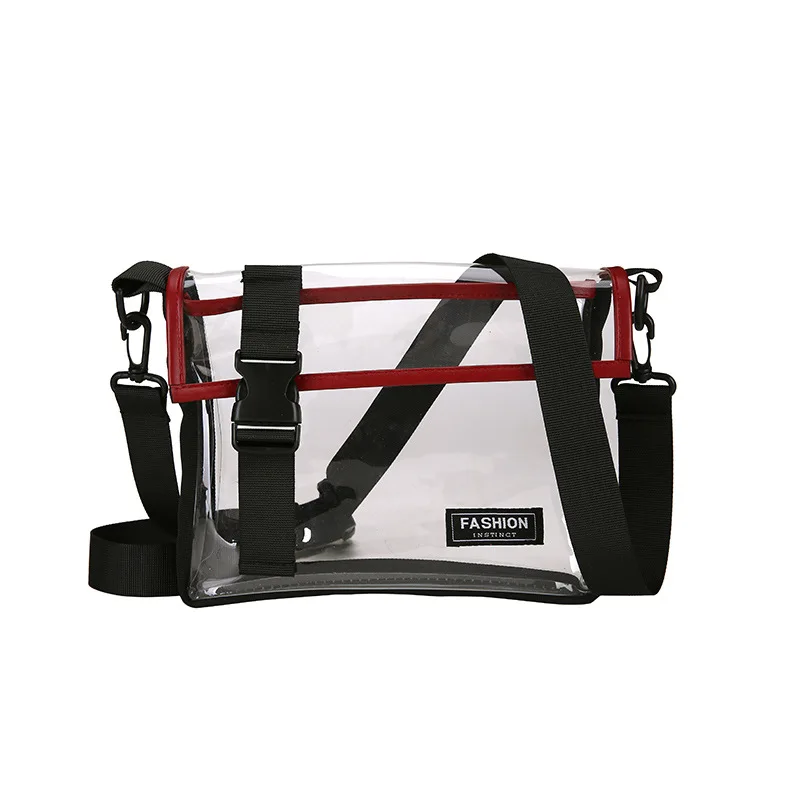 

2024 New Transparent Crossbody Bag PVC Clear Concert Sports One Shoulder Bag Messenger Bag with Adjustable Fashion Envelope Bags